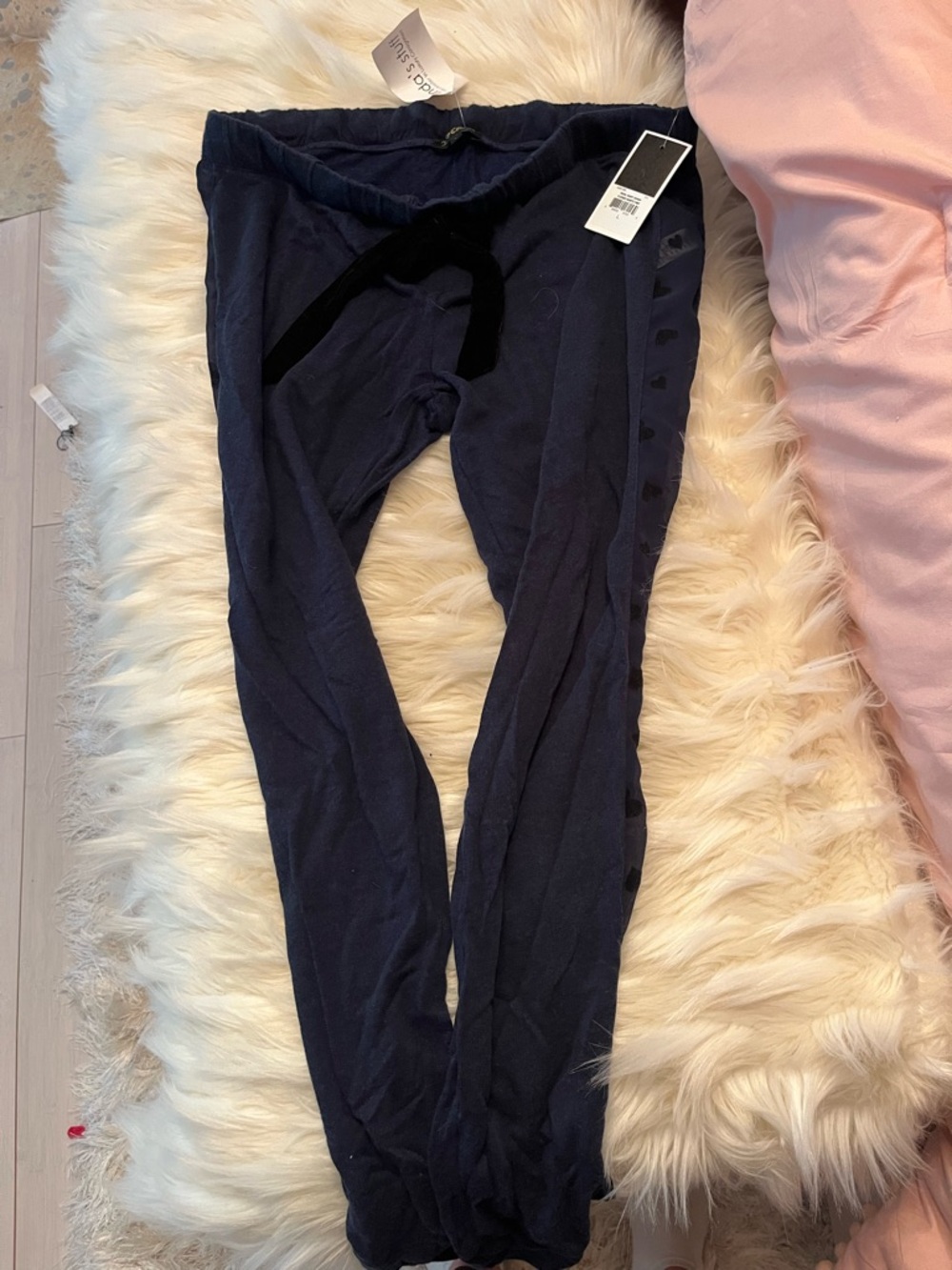 Juicy Couture Navy Blue Velvet-Trim Track Pants